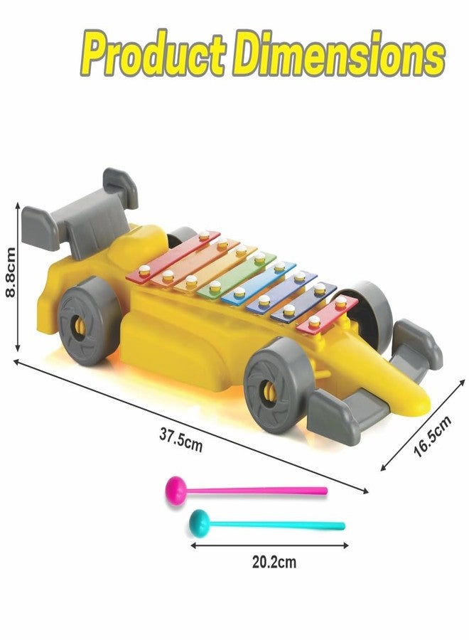 ويمسي سيارة إكسيليفون مرحة للأطفال، سيارة إكسيليفون بلاستيكية بثمانية عقد معدنية، لعبة إكسيليفون على شكل سيارة للأطفال فوق سن 3 سنوات، معتمدة من هيئة المواصفات البريطانية. - Image 3